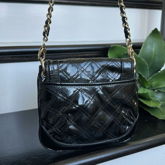 NWT Ann Taylor LOFT Black Quilted Patent Faux Leather Chain Shoulder Bag – NWT - Picture 4 of 9